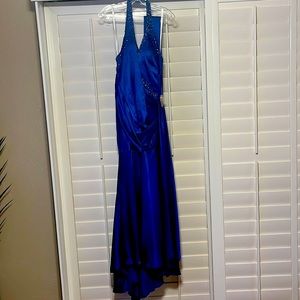 Early 2000s blue prom dress